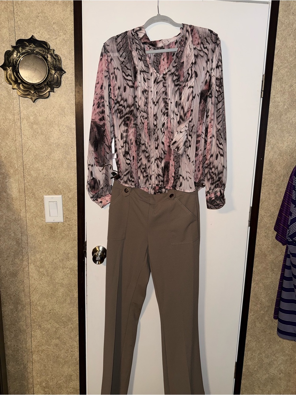 Soho Taupe Slim Straight Trousers